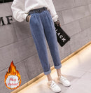 Casual Streetwear Harem Pants Women Autumn Winter Loose Elastic Waist Corduroy Ladies Trousers Harajuku Velvet Warm Pants Female