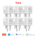 GIRIER Tuya Wifi Smart Plug 20A EU Smart Socket Outlet with Power Monitor Timer Function 4200W Compatible with Alexa Google Home