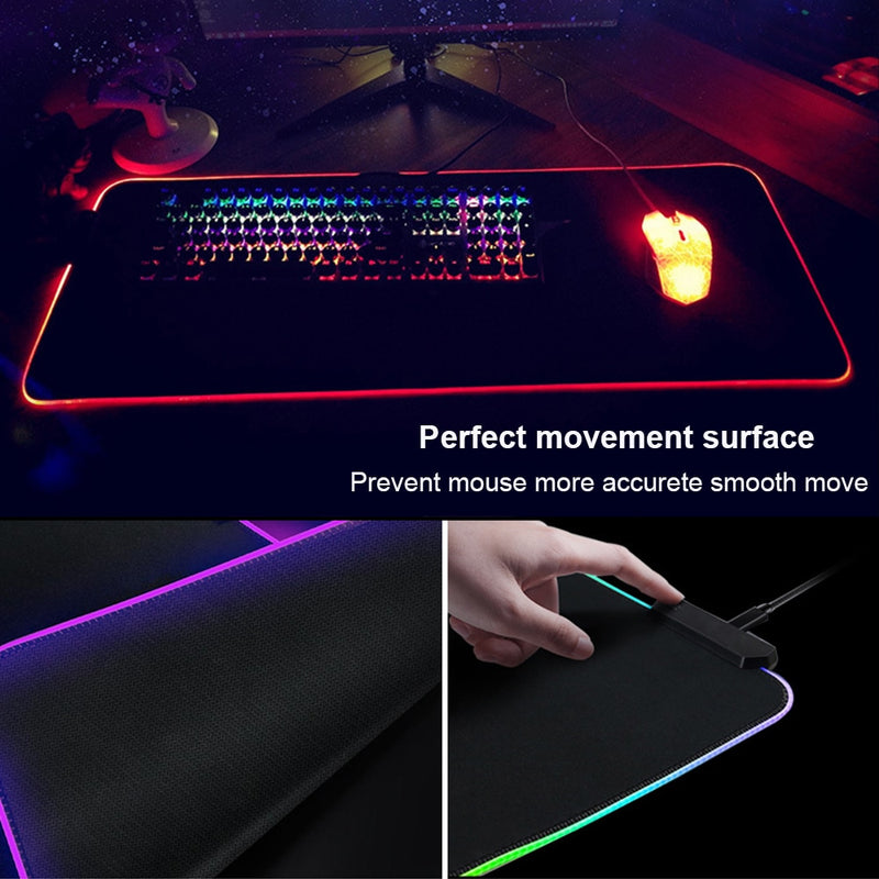 CSGO 900x400mm Gaming Mouse Pad RGB Large Mouse Pad Gamer Computer Mousepad Led Backlight Carpet Mause Pad XXL Keyboard Desk Mat