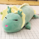 80cm-120cm Cute Long Dragon Plush Toy Soft Cartoon Animal Three Colors Dinosaur Stuffed Doll Sleeping Pillow Cushion Best Gifts