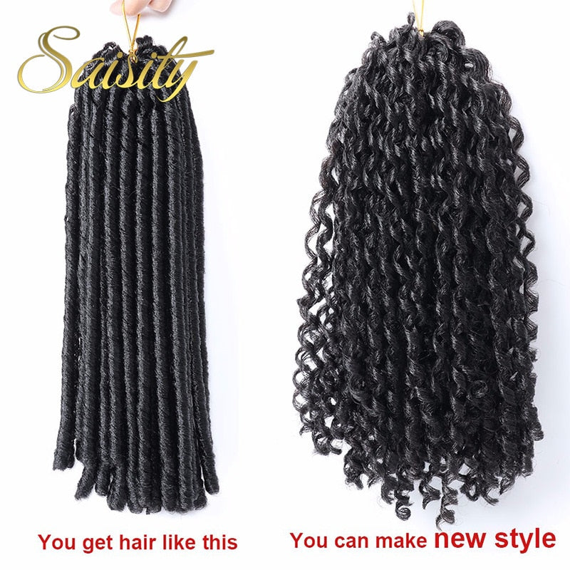 Saisity 14''faux locs pelo de ganchillo rastas suaves y ligeras trenzas de ganchillo extensiones de cabello de ganchillo sintético 15 hebras/paquete