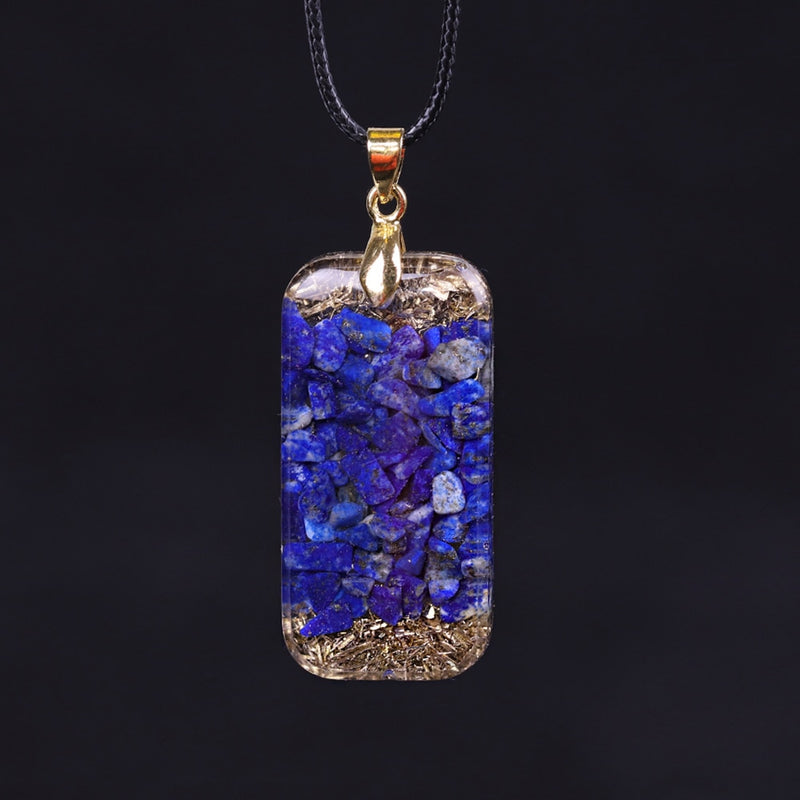 Lapislazuli Orgon Energie Anhänger Natursteine ​​Halskette Reiki Kristall Anhänger Heilschmuck für Frauen