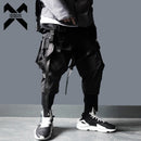 11 BYBB'S DARK Cargo Pants Men Harajuku Streetwear Tactics Pants Ribbon Multi-pocket Trousers Elastic Waist HipHop Male DG29