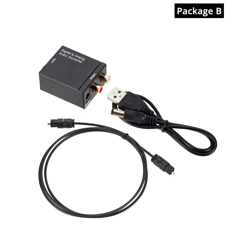 Grwibeou USB DAC Digital To Analog Audio Converter RCA R/L Output Optical Digital Stereo Audio SPDIF Coaxial To Analog DAC USB
