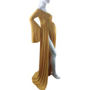 Vestidos de maternidad para sesión de fotos, vestidos sexis sin hombros con mangas abullonadas para mujeres embarazadas, vestido Maxi largo para fotografía de embarazo