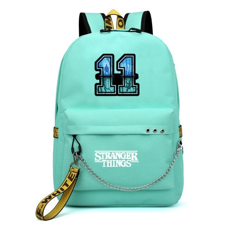 Nueva mochila Stranger Things HELLFIRE, mochila multifunción de lona de viaje con carga USB para estudiantes, mochila escolar para adolescentes, niños y niñas