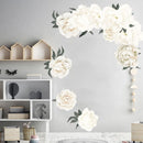 White Peony Wall Stickers for Living room Bedroom Self-adhesive Vinyl ins Wall Decals Eco-friendly Removable Art Wall Murals