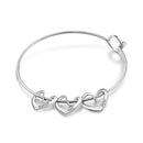 JewelOra Personalized Engraving Name Heart Charms Bracelets for Women Stainless Steel Customized Bangle DIY Jewelry Gift for Her