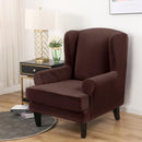 Wing back Chair Cover Velvet Spandex Stretch Slipcovers for office Chairs Stylish 2 Piece Set With Elastic Band