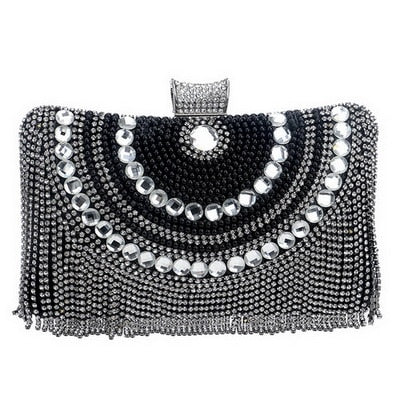 GLOIG Fashion Damen Quaste Abendtaschen Diamanten Perlen Clutch Hochzeit Geldbörse Schulter Party Laedes Case Geldbörse