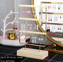 Nice Steel Earrings Storage Holder Jewelry Display Stand for Earrings Necklaces Bracelets Pendants Wooden Base Jewellery Rack
