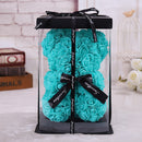 25*16 Cm Diy Teddy Rose Bear with Box Artificial PE Flower Valentine&