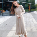 Long Sweater Dress Women Maxi Dress Knit Fishtail Long Winter Dresses Loose Women Clothing