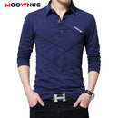 Polos Shirt Mens Long Sleeves 2020 New Fashion Cotton Hombre Men's Clothing Masculino Business Casual Slim 5XL MOOWNUC Shirts