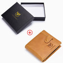 BULLCAPTAIN Genuine Leather Men's Wallet Coin Purse Small Wallet Retro Short Wallet British Casual Multifunction Wallet