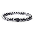 Pulsera de terapia magnética para pérdida de peso, pulsera de hematita con cuentas de 6mm para el cuidado de la salud, pulsera de piedra lunar Natural, pulsera de joyería
