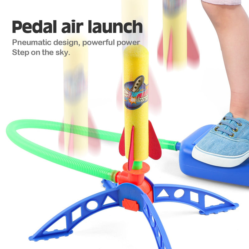 Adjustable Rocket Launcher Toys Sport Game Kids Rocket Launcher Air Step Pump Power Rocket Outdoor Sport Toys For Children Gift