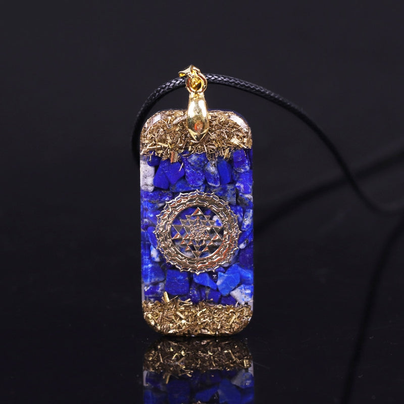 Lapislazuli Orgon Energie Anhänger Natursteine ​​Halskette Reiki Kristall Anhänger Heilschmuck für Frauen