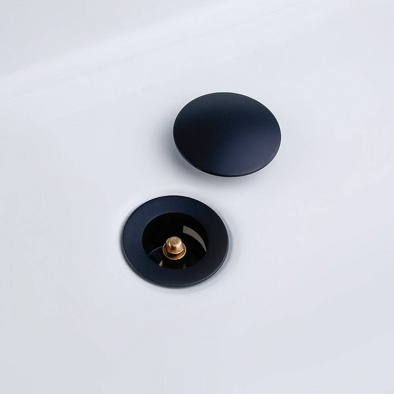 Bathroom Basin Sink Pop-Up Drain Waste Stopper Bathroom Faucet Accessories Solid Brass Material Black Chrome Rose Brushed Gold