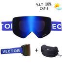 OTG Ski Goggles Snowboard Mask For Men Women Skiing Eyewear UV400 Snow Protection Over Glasses Adult Double Anti-Fog Cylindrical