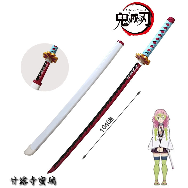 104 CM Demon Slayer 1: 1 Sonnenrad Messer Tanjirou Katana Bambus Anime Waffe Modell Ninja Kinder Spielzeug Cosplay Prop Boy Geschenksammlung