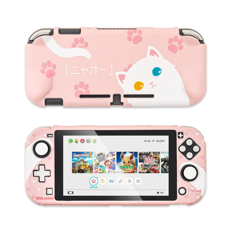 GeekShare Nintendo Switch Lite Hülle Kawaii Seal Cat Joy-Con Controller Weiche TPU Full Cover Shell für NS Spielkonsolen Zubehör