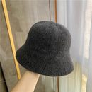 2020 Panamá cálido invierno sombrero de cubo para mujer para adolescentes sombrero de lana de fieltro para niña otoño e invierno moda piel negro gorra de hip hop