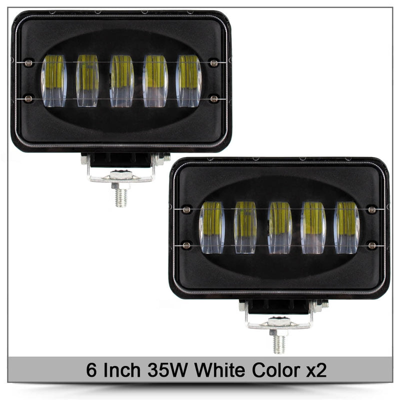 Lente 6D, luz de trabajo Led cuadrada de 6 pulgadas para remolque, 4WD, ATV, SUV, UTV, camiones, 4x4, Tractor todoterreno, luces de conducción de trabajo, faro