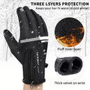 Guantes WEST BIKING para pantalla táctil de bicicleta, guantes térmicos de invierno a prueba de viento cálidos para dedos completos para ciclismo, guantes impermeables para bicicleta para hombre