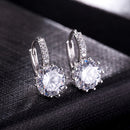 YANHUI Fashion Round 2.0ct Lab Diamond Zircon Drop Earrings For Women Wholesale Jewelry S925 Silver Color Earrings EH75