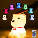 LED Night Lights Cute Dog Lamp Touch Sensor Remote Control RGB Kids Baby USB Lamps Bedroom Table Room Light Toy Bedside Decor