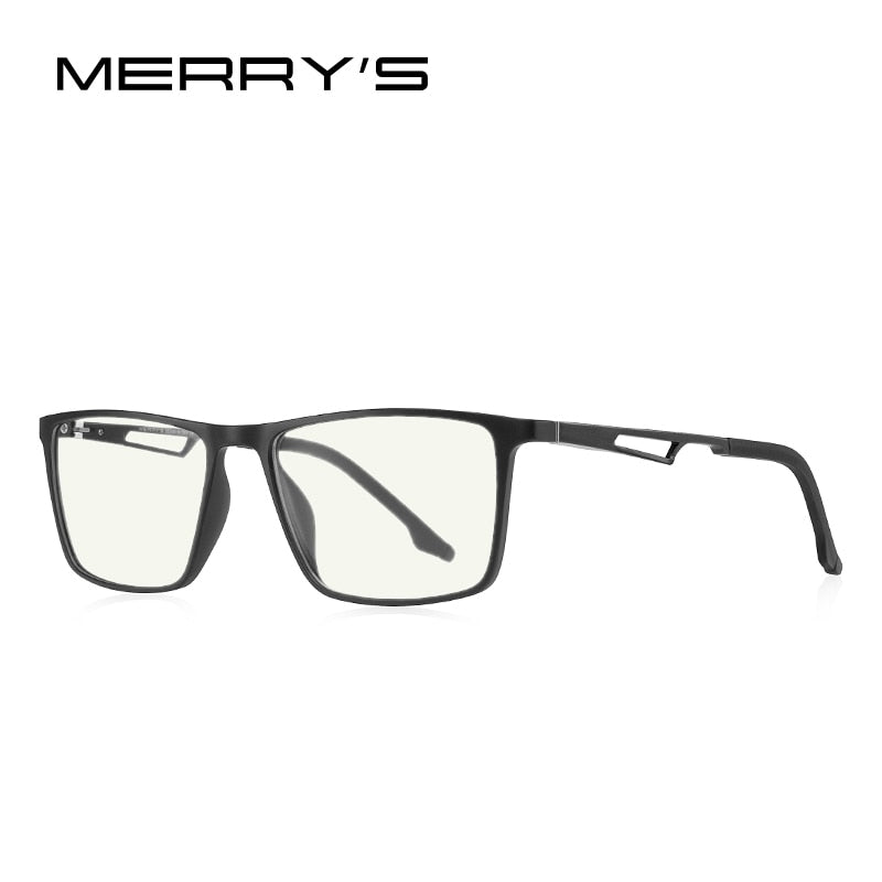 MERRYS DESIGN Men Anti Blue Ray Light Blocking Glasses UV400 Glasses For Computer Aluminum Legs With Silicone Temple S2270