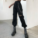 Rockmore Harajuku Ribbon Cargo Pants Women Joggers Winter Sweatpants Trousers Black Loose Wide Leg Sweat Pants Femme