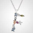 ANDYWEN 925 plata esterlina 26 letras oro inicial AB colgante collar fino cadena larga ajustable Mini PG CZ joyería