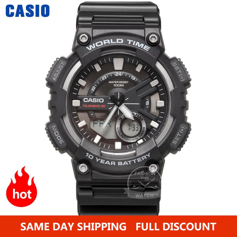 Reloj Casio en venta, reloj de lujo para hombre, reloj digital militar LED, reloj deportivo resistente al agua de 100 m, reloj de cuarzo para hombre, reloj masculino