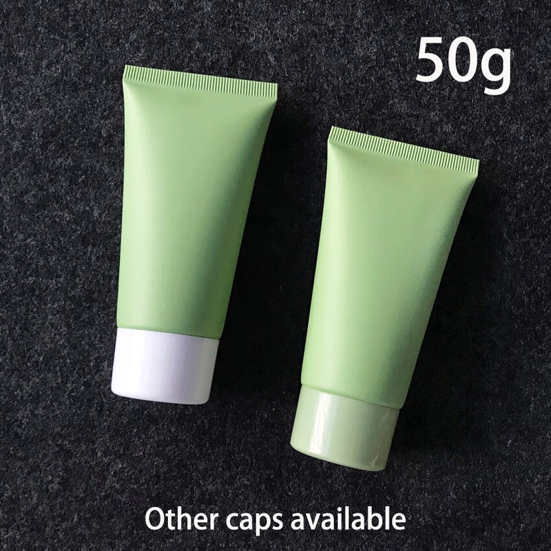 50ml Frost Plastic Soft Bottle Matte Green 50g Cosmetic Cream Facial Cleanser Container Toothpaste Lotion Tube Free Shipping