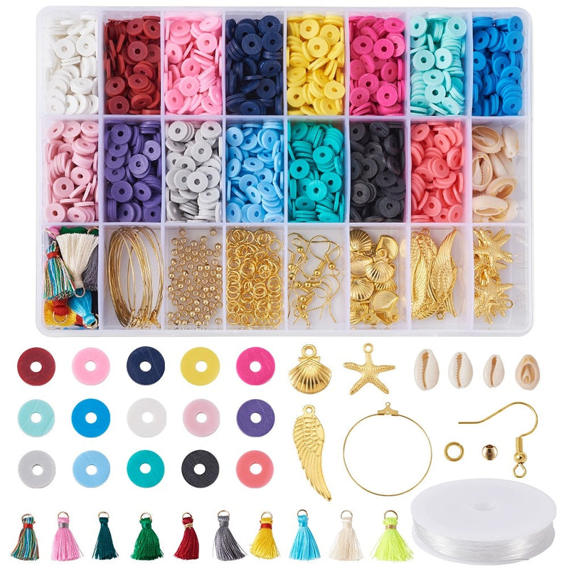 4800 ~ 5280 unids/caja 6mm cuentas redondas planas de arcilla polimérica Chip disco espaciador suelto cuentas Heishi hechas a mano para hacer joyería DIY pulsera