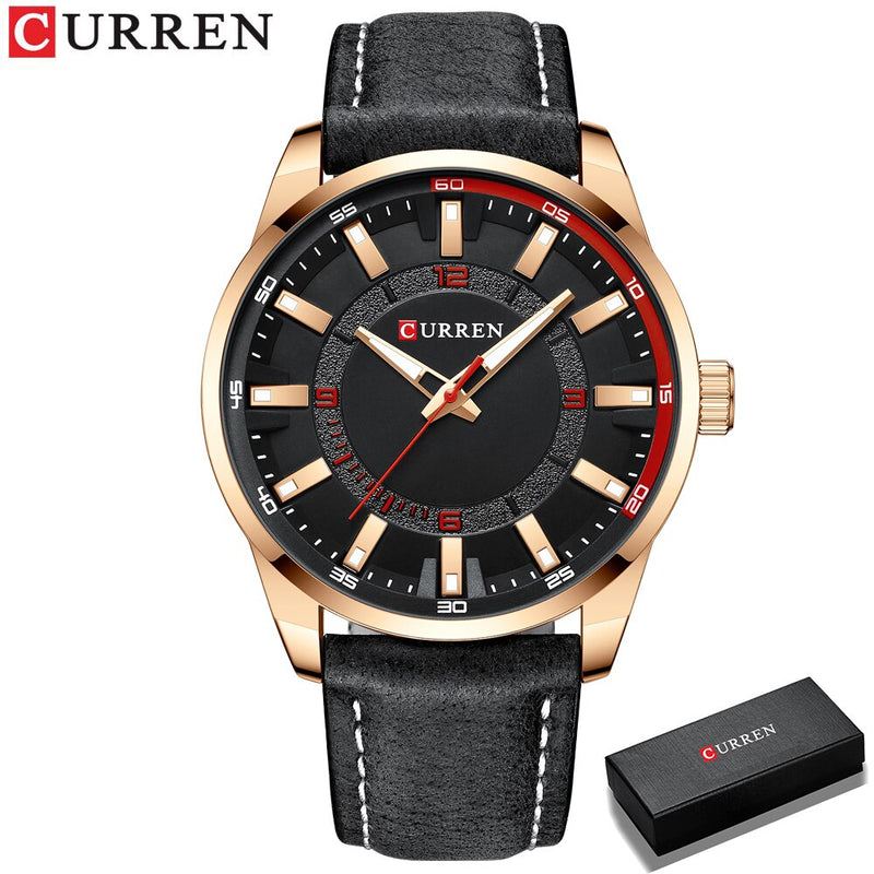 CURREN Top Brand Fashion Clock for Men Casual Leather Quartz Writwatches Colorful Waterproof Watches Relogio Masculino