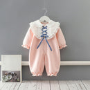 Newborn Baby costume rompers Clothes Winter Peter Pan Collar Girl Thicken Warm Comfortable Kids Rompers 0-2Y