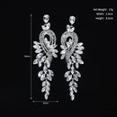 Miallo Fashion Austrian Crystal Alloy Bridal Long Earrings for Women Wedding Big Earrings for Bride Bridesmaids