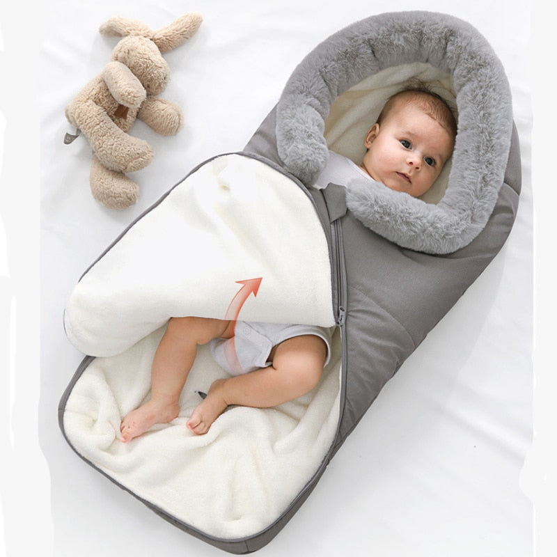 Sacos de dormir cálidos de invierno para bebé recién nacido, envoltura envolvente con botón para bebé, envoltura para cochecito, manta para niño pequeño, sacos de dormir para niños
