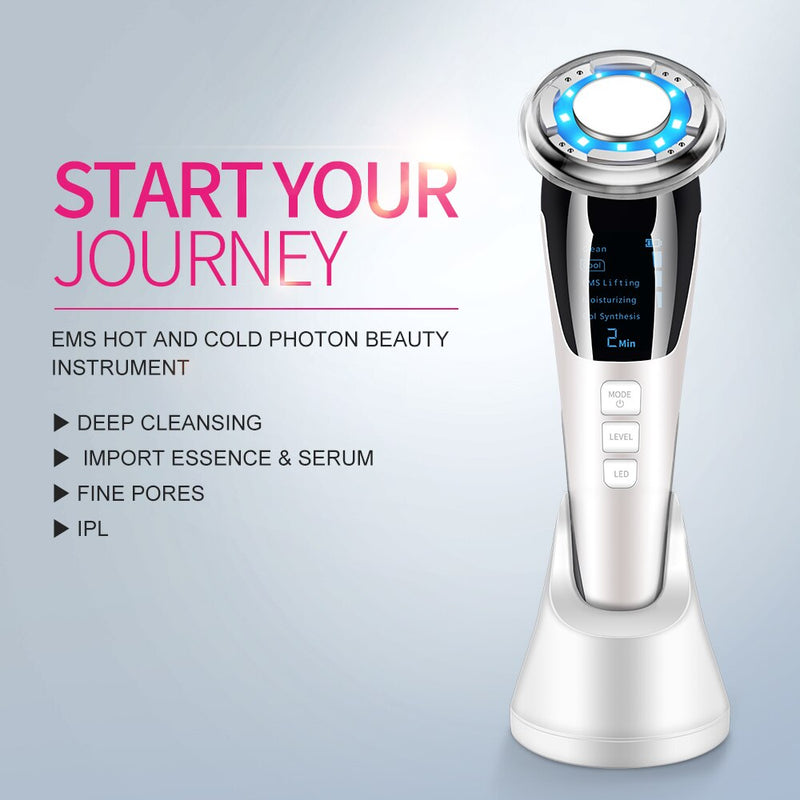 EMS LED Photonentherapie Sonic Vibration Faltenentferner Hot Cool Treatment Anti Aging Skin Cleansing Rejuvenation Machine