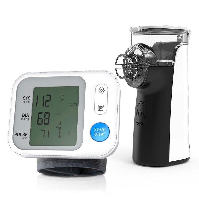 Boxym Handheld Asthma Inhalator Vernebler &amp; LCD-Handgelenk-Blutdruck Familiengesundheitspflege Reisepakete