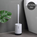 Silicone Toilet Brush With Holder Set Plastic Toilet Bowl Brush Wall-mounted or Floor-Standing Bathroom Toilet Cleaning Brush