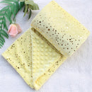 2 layers Dotty Cartoon Animals Coral Fleece Thermal Baby Blanket,Kids Rug for all Seasons , Newborn Traveling Stroller Blanket