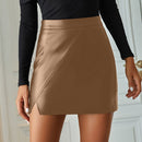 Benuynffy Black PU Leather Womens Skirts 2022 Autumn Winter Sexy High Street Bodycon Mini Skirt Female High Waist Skirt New
