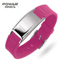 Power ionics antifatigue silicone Titanium ions balance tourmaline germanium charms bracelet wristband bangles Free Lettering