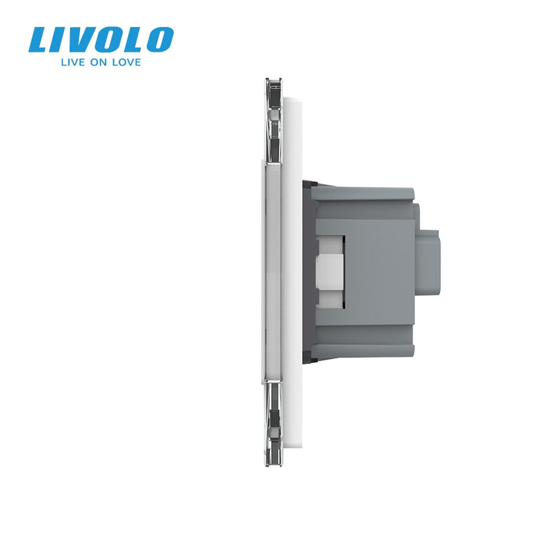 Livolo New EU Standard Power Socket, Outlet Panel, Triple Wall Power Outlet Without Plug,Toughened Glass C7C3EU-11/2/3/5