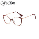 QPeClou Unique Vintage Cat Eye Glasses Women 2019 Retro Metal Cateye Eyeglasses Frames Female Clear lens Optical Oculos Gafas