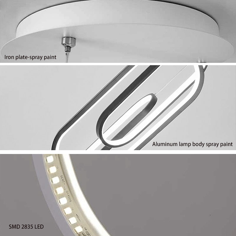 Schwarz / Weiß LED-Pendelleuchten modernes Design Wohnzimmer Restaurant Küche Hängeleuchten Schlafzimmer Nachttisch LED-Pendelleuchten